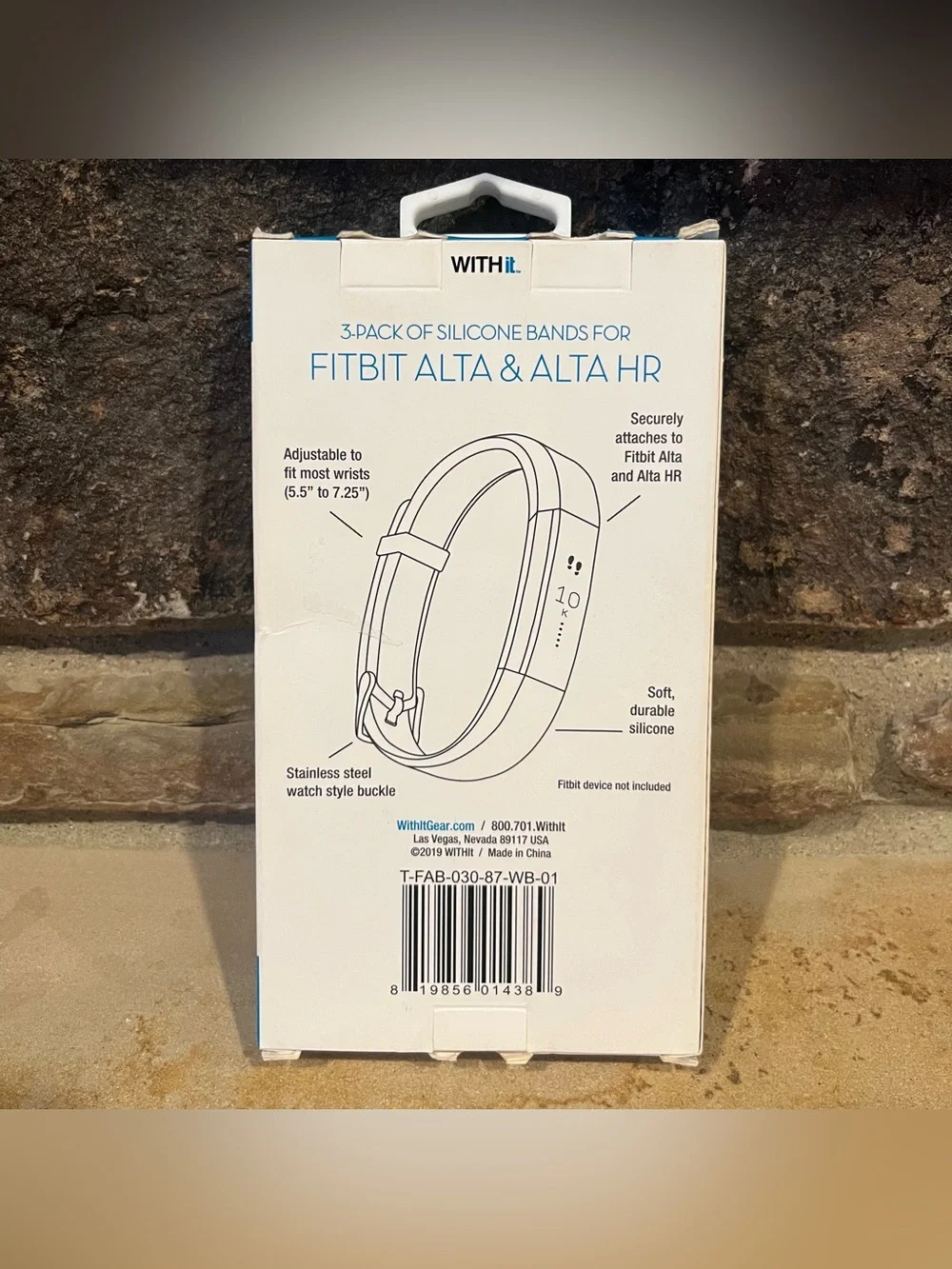 WithIt 3-Pack Silicone Watch Bands for Fitbit Alta & Altra HR Navy, Blush, Gray